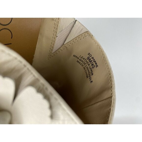 Sole Society Sandals Size 9M Women's So Poppy Leather Slip On Wedge Beige Floral - Picture 7 of 7